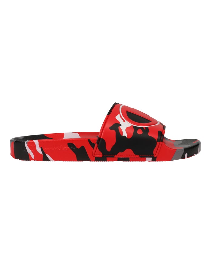 Champion Camo Badslippers Heren - Rood/Zwart - Belgie 8392GRUJX